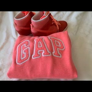 GAP Pullover Hoodie Women Size L Pinkish/Orange